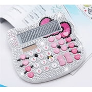 Hello Kitty Cute Cartoon Calculator - 12-Digit LCD Display, Solar and Battery Powered, Dual Power Source, Perfect for Adults and Kids